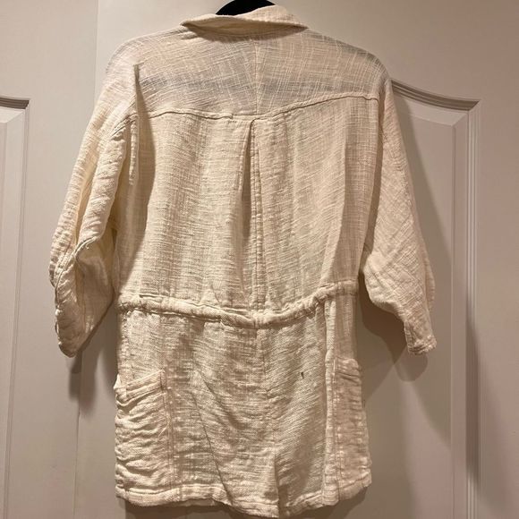 Urban Outfitters Out From Under Button-Down Romper Collared Ivory - Picture 9 of 11